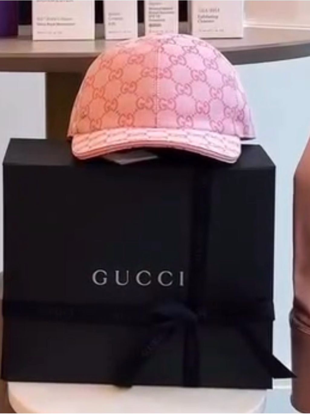 Gucci Pink Gg Monogram Baseball Cap
